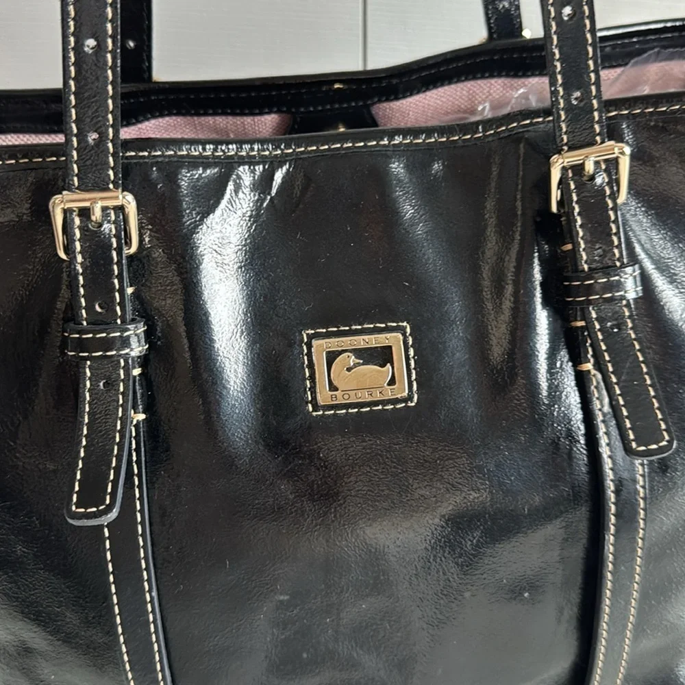 Vintage Dooney and Burke Black Patent Leather
Tote Bag - Picture 3 of 10
